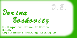 dorina boskovitz business card